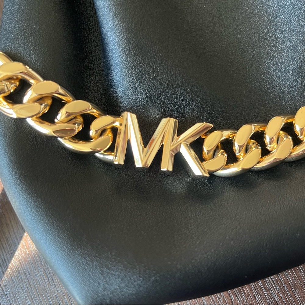 Michael Kors Logo Metal Ruched Clutch - Picture 9 of 15